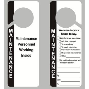 9.5x3.5 inch 60 PCS 15 Mil Plastic Tags Maintenance Door Hanger Tags for Property Management Rentals Apartments