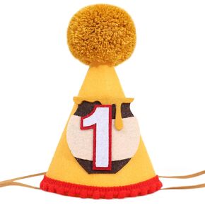 Little Bee Birthday Decorations - Honey Theme 1st Birthday Hat,One Yellow Cone Hat Photo Props,Baby Bee First Birthday Party Hat,Cake Smash Party Decorations