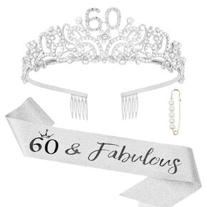 Semato 10th Birthday Decorations for Girls - Silver 10th Birthday Crown and Birthday Glitter Sash Kit for Girls 10th Birthday Gifts for Girls Birthday Party Supplies and Favors