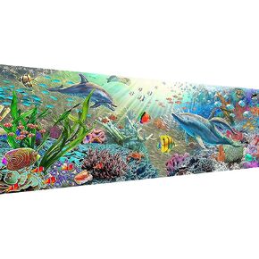 YALKIN 5D Diamond Painting Kits for Adults (35.4x11.8inch) DIY Large Forest Full Round Drill Cross Stitch Embroidery Pictures Arts Paint by Number Kits Diamond Painting Kits for Home Wall Decor