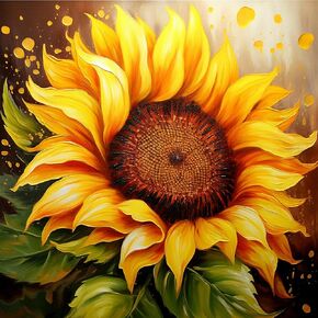 Eiflow 5D Diamond Craft Painting Gem Kits for Adults Sunflower Full Drill Round Diamonds Embroidery Art Kits Paint by Diamonds Wall Decor(30x30cm/12x12in)