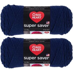 Bulk Buy: Red Heart Super Saver (2-Pack) (Soft Navy, 7 oz Each Skein)