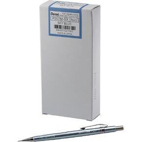 Pentel Sharp Mechanical Pencil (0.7mm) Metallic Sky Blue Barrel, Box of 12 Pencils (P207MS)