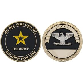 United States Army USA Soldier for Life Colonel Rank Challenge Coin
