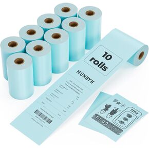 MUNBYN 2 1/4" x 50' Pink Thermal Paper, Kids Camera Refill Print Paper, Receipt Paper(10 Rolls), BPA Free Thermal Receipt Paper Fits 58mm Mini Thermal POS Printer, Square Terminal Credit Card Machines