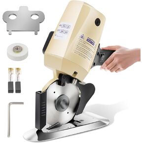 Electric Rotary Fabric Cutter, 110V Electric Fabric Cutter, 4 Inch Octagonal Blade Cloth Cutter Electric Scissors with Automatic Sharpener for Multi Layer Carpet Leather