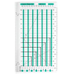 Skyhawk Creative Shape Cut non-slip slotted cutting quilting ruler 6.5" x 12" grid for Quilting and Sewing