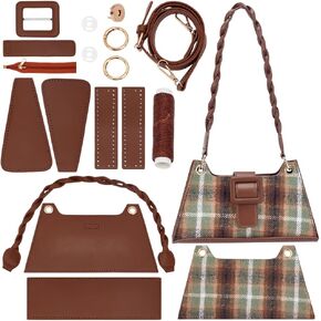 WADORN PU Leather Shoulder Bag Making Kits, Women's Underarm Bag Handmade Sewing Sets for Valentine's Day Mother's Day Imitation Leather Crossbody Handbag Making Materials for DIY Women's Bag, Brown