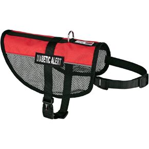 Dogline MaxAire Mesh Vest for Dogs and 2 Removable Diabetic Alert Patches, 17"-21", Red