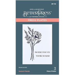 Spellbinders Sealed Florals Press Plate, Metal