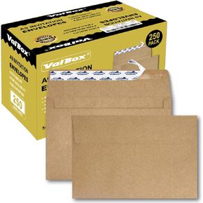 مظاريف دعوة Valbox A9 ، 5.75 × 8.75 بوصة ، مظاريف كرافت بنية لدعوات الزفاف ، وبطاقات المعايدة ، والإعلانات ، مع ختم لاصق ذاتي ، 250 عدد (5.75 × 8.75 بوصة) in Kuwait