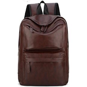 حقيبة الظهر الجلدية للرجال ، تحمل حزمة الظهر تناسب 16.1 '' Bag Bag Bag Business Travel Travel Rackproof (Brown)