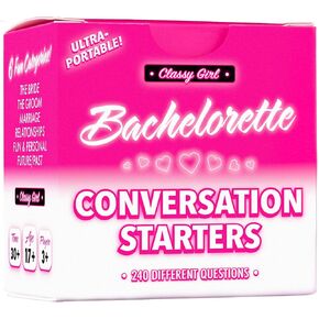 Classy Girl Bachelorette Party Game Conversation Starter Cards - 240 Fun Questions for Adults, Bridal Shower Accessory and Favor for The Bride