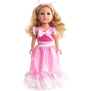 Little Adventures Cinderella Ball Gown Princess Doll Dress - Doll Not Included - Machine Washable Child Pretend Play and Party Doll Clothes with No Glitter