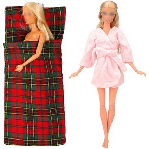 BARWA Doll Christmas Accessory Plaid Sleeping Bag Pajamas for 11.5 inch Doll Xmas Gift…