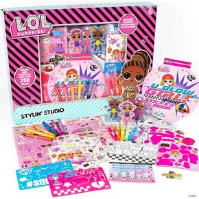 L.O.L. Surprise! LOL OMG Dress Up Studio by Horizon Group USA, Decorate 4 Dolls with Over 100 Accessories, DIY Fashion Craft Kit, Mix & Match Fabrics & Patterns, Use Gemstones, Stickers & More