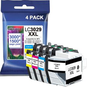 LC3029XXL Ink Cartridges LC30294PK Super High Yield Compatible for Brother LC3029 Ink Cartridges MFC-J5830DW MFC-J5830DWXL MFC-J6935DW Printer, 4-Pack (1 Each LC3029BK, LC3029C, LC3029M, LC3029Y)