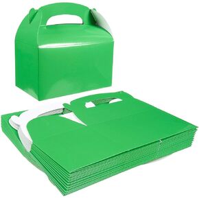 Best Paper Greetings 24-Pack Green Gable Boxes - Green Party Boxes for Kids Birthday, Party Favors, Candy, Goodies, Treats (6.2x3.5x3.6 In)
