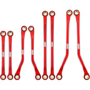 INJORA High Clearance Chassis Links CNC Aluminum Links Set for TRX4M Defender Bronco 1/18 Upgrade Parts (Red)