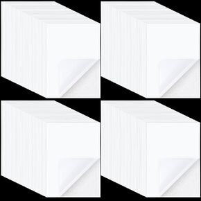 Nezyo 200 Pcs Double Sided Adhesive Sheets White Double Sided Clear Sticky Strong Adhesive Tape Sheets for Craft with White Liner for Photo Album DIY Arts Handbook Making Home Decor, A4