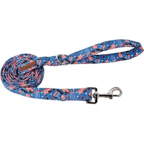 Patriotic Dog Leash Match 4th of July Dog Collar, Sturdy Durable 4th of July Cotton Dog Leash, American Flag Dog Training Leash for Small Medium Large Dog