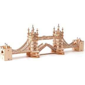 Rolife Tower Bridge Kit-3D Wooden Puzzles for Adults-Architecture Model and Building Kit