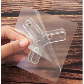 HOME&I Adhesive Kick Down Door Stopper,No Drilling Large Self Adhesive Plate,Height-Adjustable Rubber Foot (Only-Adhesive Sticker, Adhesive Sticker)