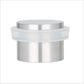EVI | Adhesive Doorstop | 1.1'' X 0.8'' | Natural Silicone White Rubber | Stainless Steel Matte Finish | Great Adherence | 100% Functional | Mod. I-163