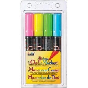 Uchida Of America Bistro Dry Erase Marker, 1, Fluorescent Colors, 4 per Pack