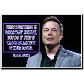 اقتباس Elon Musk Poster "عندما يكون هناك شيء مهم بما فيه الكفاية ، فأنت تفعل ذلك حتى لو لم تكن الاحتمالات في صالحك" التحفيزية الملهمة التعليمية 12 بوصة بواسطة 18 بوصة Art Wall Art Cap00094 in Kuwait