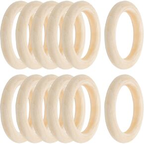 Hitefu 30pcs 60 مم قطر حلقات الخشب غير المكتم