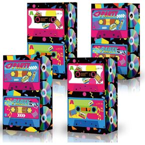 Zonon 24 Pieces 90s Party Favor 90s Party Goody Bags 80s Paper Gift Bags Disco Treat Bags Boom Box Candy Bags Retro Radio Decorations Hip Hop Theme Party Favor 1990s Birthday Party Supplies
