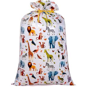 Large Birthday Plastic Gift Bag, 56" H x 36" W Jumbo Gift bag with Tie for Kids Birthday Party, Graduation, Baby Shower, Parties or Celebrating