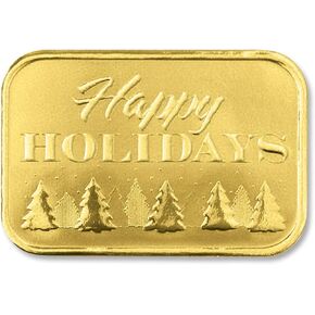 PaperDirect Pine Tree Happy Holidays Gold Foil Seals, 48 Count