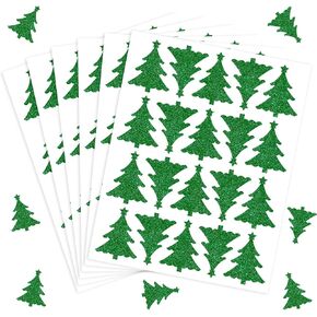 Whaline 500pcs عيد الميلاد ملصقات شجرة الكريسم