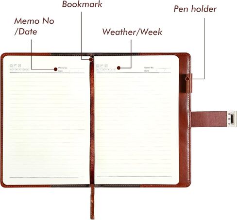 Kesote Diary with Lock, Refillable Journal with Lock Diary Organizer with Pen, Vintage Faux Leather A5 College Ruled Lined Pages Locking Journal Notebook in Kuwait