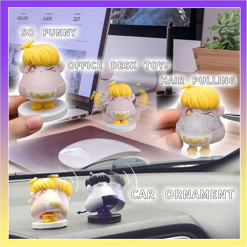 Angel Pulling Hair Fidget Toy for Halloween Christmas Party Favors Trichotillomania Picking Gag Gifts,Shaking Bobblehead Dashboard Car Accessories Dashboard Decorations Men&Women Birthday Gifts in Saudi Arabia