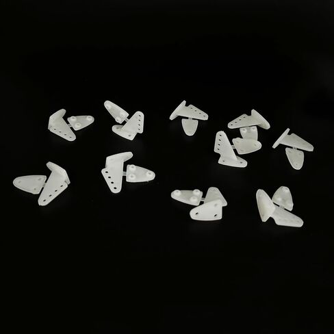 10PCS RC Airplane Plastic Lock On Control Horns Micro Control Horn for RC Plane Aircraft Helicopter DIY Model Plane Parts (13.5x16mm White) in Kuwait