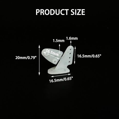10PCS RC Airplane Plastic Lock On Control Horns Micro Control Horn for RC Plane Aircraft Helicopter DIY Model Plane Parts (13.5x16mm White) in Kuwait