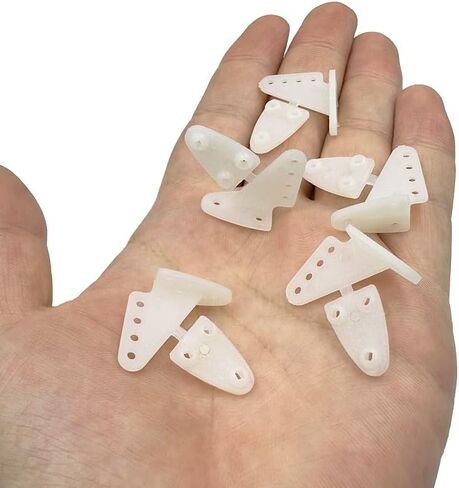 10PCS RC Airplane Plastic Lock On Control Horns Micro Control Horn for RC Plane Aircraft Helicopter DIY Model Plane Parts (13.5x16mm White) in Kuwait