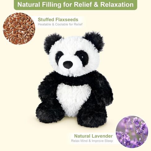 Warmable Panda Stuffed Animals, Microwave Heating Pads, Stress Relief, Cuddly Panda Plushies with Lavender Scent, Heatable & Coolable Panda Bear, Panda Gifts in Kuwait