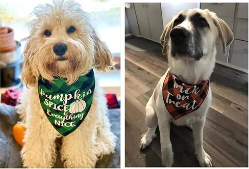 Holiday Plaid Dog Bandanas 3 Pack, Halloween Thanksgiving Christmas Scarf Set for Dogs in Saudi Arabia
