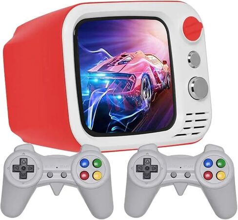 Tiny Arcade TV 3.5" Mini Retro Game - Two Player Playable TV Console & w/ Real Gameplay & Sound - 700+ Classic Video Games - H7 (Red) in Saudi Arabia