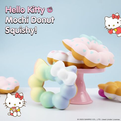 Hame Hello Kitty لطيف Mochi Donut Squishu Squishy Toys - بطيئة الصعود الأسرة مفاتيح لمصالح الحفلات ، كرة التوتر ، هدايا أعياد الميلاد ، kawaii squishy للأطفال ، الفتيات ، الأولاد ، البالغين - أبيض in Kuwait