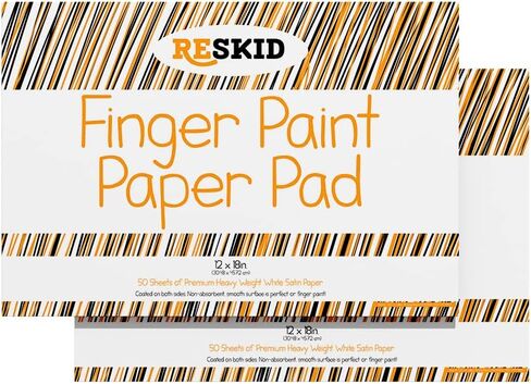 RESKID LARGE FAIR PASH PAD (12 × 18 بوصة) - 50 ورقة ، و 2 حزمة - لوازم الأطفال ، وورق أصابع للأطفال الصغار والأطفال ، وسادة الطلاء للأطفال ، وورق فني للأطفال (12x18 (2Pack)) in Kuwait