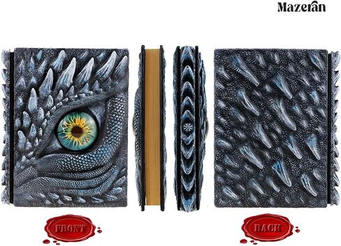 Mazeran 3D Dragon Big-Eye Hardcover Journalsed Journal ، و Vivid Handmade D & D Dragon Polystone B6 مخطط للكتابة في دفتر دفاتر دفاتر ، زخرفة المنزل الزخرفة الفنية الديكور in Kuwait