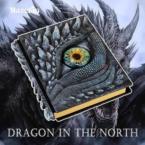 Mazeran 3D Dragon Big-Eye Hardcover Journalsed Journal ، و Vivid Handmade D & D Dragon Polystone B6 مخطط للكتابة في دفتر دفاتر دفاتر ، زخرفة المنزل الزخرفة الفنية الديكور in Kuwait