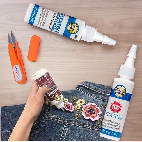 غراء النسيج ، عدد 19.5 مل من عدد 3 ، مقص تطريز متعدد الأغراض ، غراء دائم وقابل للغسل ، للإصلاحات والصياغة ، سهلة الاستخدام ، [3 عبوات] in Kuwait