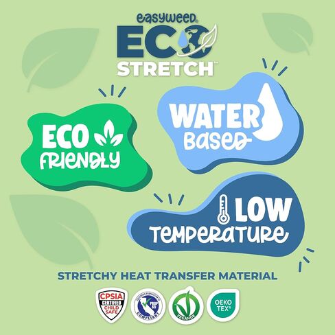 Siser EasyWeed EcoStretch Heat Transfer Vinyl, 11.8" x 5ft Roll (White) - Compatible with Siser, Cricut, Silhouette and Other Professional/Craft Cutters - CPSIA Certified in Saudi Arabia