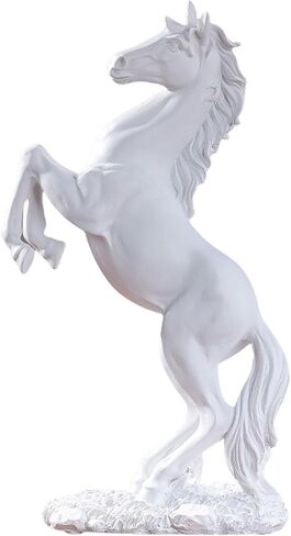 12.2 inches Standing Horse Resin Statue Horse Art Figurine Decorative Home Office Decor Ornaments for Desk Bookshelf Cabinet to Attract Luck and Wealth (Black) in Kuwait